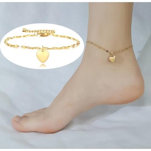 Punk Sexy Heart Anklets for Women Ethnic Ankle Chain Foot Jewelry Anklets Turkish Barefoot Party