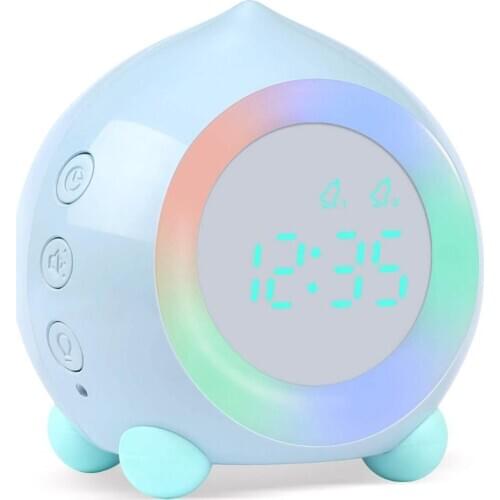 Children Digital Alarm Clock Sunrise Simulator with LED Night Light Lamp for Boy