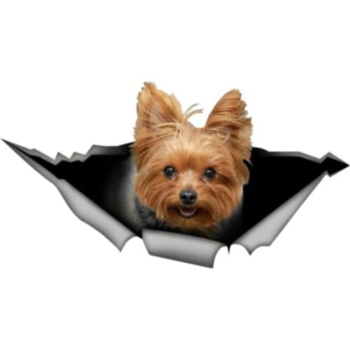 Fuzhen Boutique Decals Exterior Accessories Yorkshire Terrier Car Decal 3D Pet Graphic Vinyl Decal Car Window Bumper Stickers