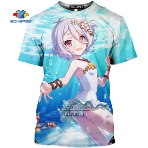 SONSPEE New Princess Connect Re Dive T-shirt 3D Print Men Women Tshirt Casual Summer Shirt Natsume Kokoro Kyaru Pecorine Tops