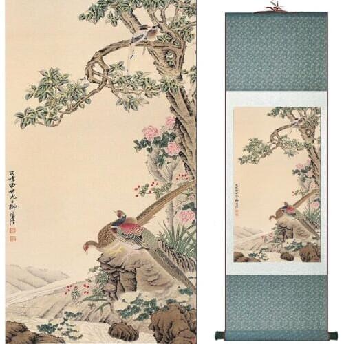 Birds and flower Art Painting Home Office Decoration Chinese scroll painting birds painting 19081711