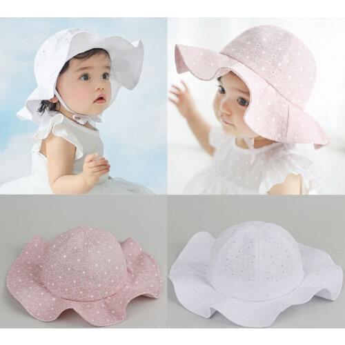 Citgeett Toddler Kids Hat baby Girl Solid White Pink Cap Summer Outdoor Baby Hat Sun Hat Beach SS