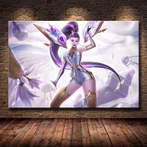 Classic Online Game Hero League KDa Skin Akali Kaisa Evelynn League of Legends HD Printing Canvas Painting Game Room Decoration