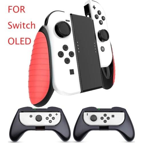 HEYSTOP Grip Kit Compatible with Nintendo Switch & 2021 OLED Model Joy-Con Controller Racing Switch Steering Wheel - 4 Pack