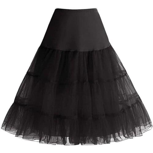 Short Organza Halloween Petticoat Crinoline Vintage Bridal Petticoat for Wedding Dresses Underskirt Rockabilly Tutu Skirt