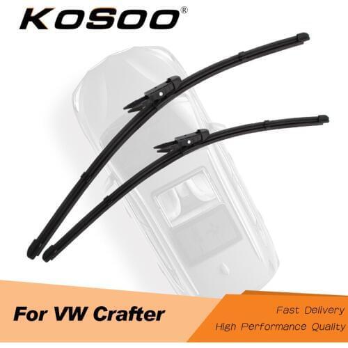 KOSOO For Volkswagen Crafter 2006 2007 2008 2009 2010 2011 2012 2013 2014 2015 2016 Auto Wiper Blades Fit Pinch Tab Arm Styling