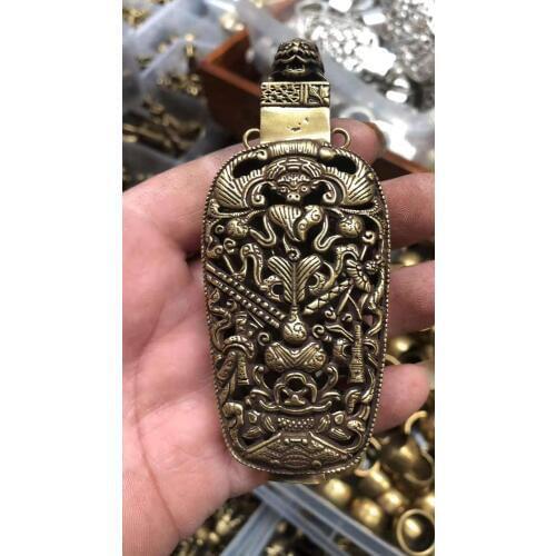 Brass Handle sculpture incense burner dragon snuff bottle Desk Decoration