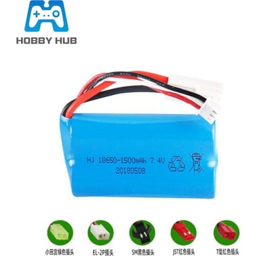 7.4V 1500mAh lipo battery For Udi U12A Syma S033g Q1 H100 H101 H102 H103 FT009 144001 rc boat speedboat model aircraft 18650