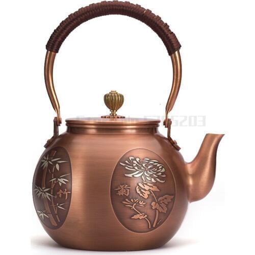 Hongrong Tang copper pot pure copper kettle pure copper hand-thick copper teapot home tea electric pottery stove set