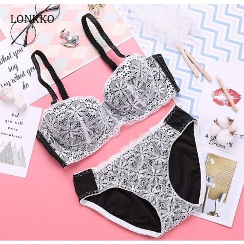 Sweet Style Lace Bra For Women Sexy Lingerie Femme Panties And Bra Set Half Cup Gathered Small Breast Underwear With Steel Ring