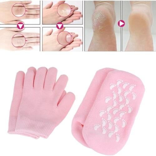 Reusable SPA Gel Socks Gloves Moisturizing Whitening Exfoliating Foot Mask Ageless Smooth Hand Mask Foot Care Silicone Gel Socks