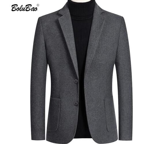 BOLUBAO Men Blazer Brand Lined Solid Color Mens Slim Fit Suit High Quality Lattice Korean Version Tuxedo Blazers Male