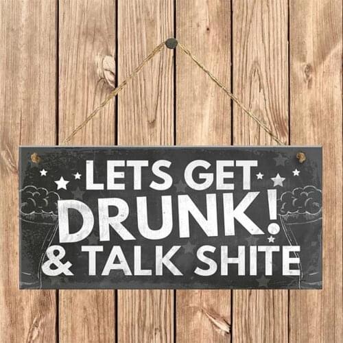 Hanging Plaques English Letter Printed Bar Decoration Wooden Decorative Sign Door Ornament for Pub Wall Hanging Art Plaque Sign