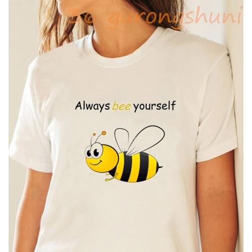 Fashion new Arrival Female T-shirts graphic Short Sleeve Plus Size Women T Shirt Animal Honeybee Print tops Tees Femme Harajuku