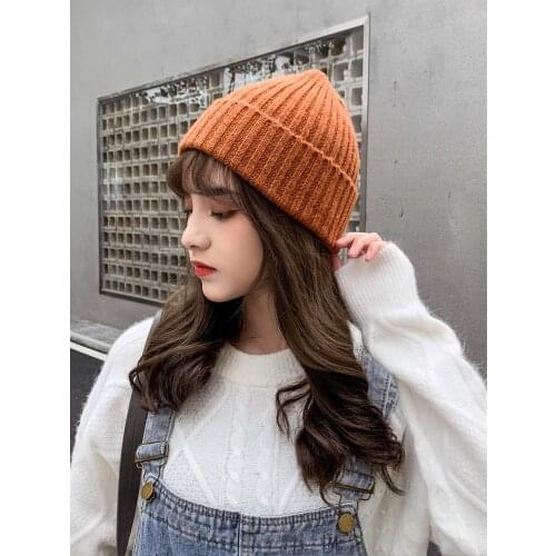 Autumn and Winter Sweet and Cute Knitted Woolen Hat Female Simple Personality Trend Male Warm Hat