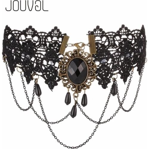 Sexy Gothic Chokers Black Lace Collar Neck Choker Necklace Vintage Victorian Women Chocker Steampunk Goth Jewelry SALE