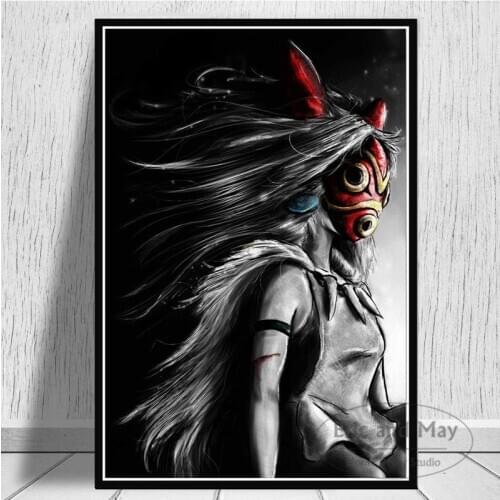 Princess Mononoke Studio Ghibli Anime Posters And Prints Canvas Painting Wall Pictures For Living Room Decoration Home Decor