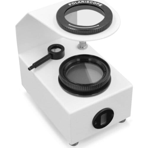 Test transparent gemstone with interference ball LED lamp gem polarizer to identify gemstone optical polychromatic crystal