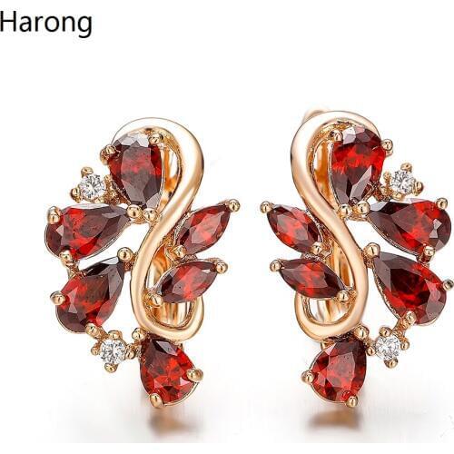 2020 Noble Luxury Zinc Alloy Natural Zircon Earrings For Women Aesthetic Jewelry Stud Earrings Valentine Wedding Birthday Gift