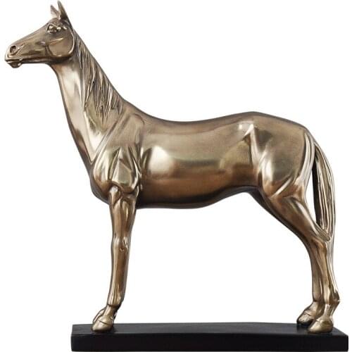 ABSTRACT ANIMAL FIGURINE COLD CAST COPPER FINE HORSE STATUE BRONZE HORSE ART SCULPTURE RESIN CRAFTS HOME DECOR ORNAMENT R1372