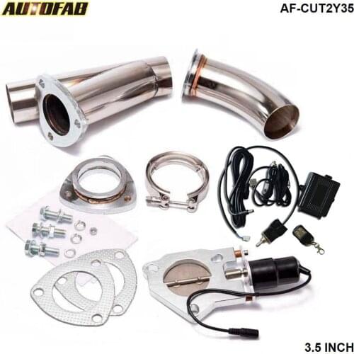3.5" Elextric Exhaust Catback/Downpipe Cutout W/Switch ByPASS Valve Kit + Remote For Honda Accord 2Dr/4Dr AF-CUT2Y35