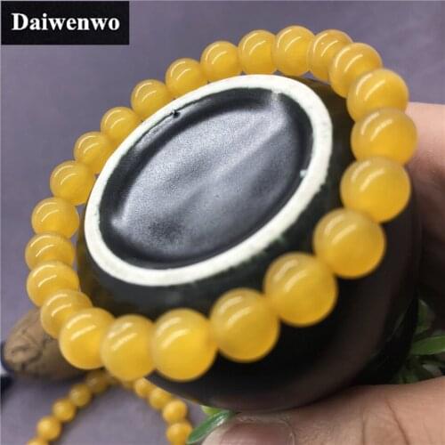 Yellow Cat Eye Beads Bracelets Women Lucky Opal Charm Gift Natural Stone 6-12mm
