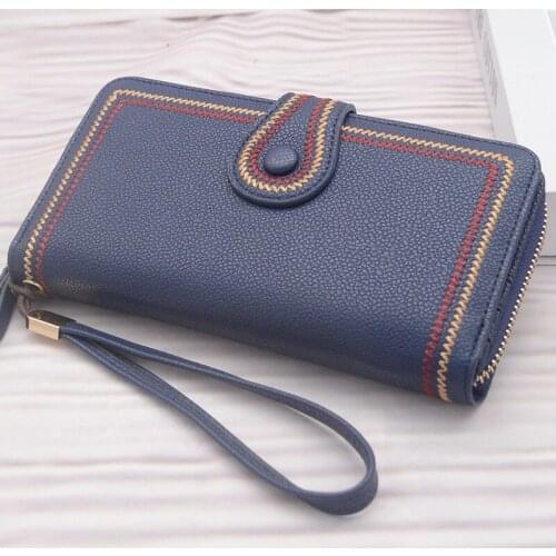 Womens Leather Wallet Leather Luxury Card Holder Clutch Casual Women Wallets Zipper Pocket Hasp Ladies Wallet Female Purse