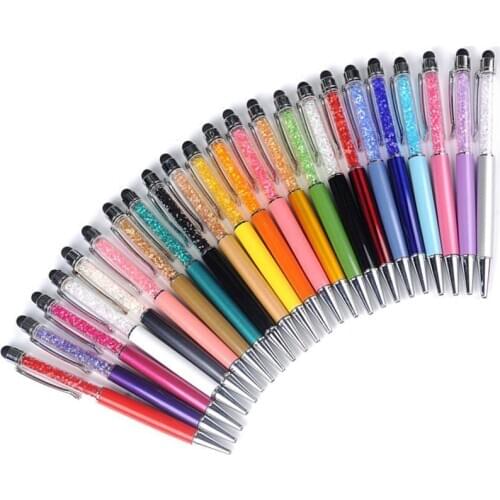 0 Color Crystal Ballpoint Pen Creative Pilot Stylus Touch Pen for Writing Stationery Office & School Pen Ballpen ink Black blue