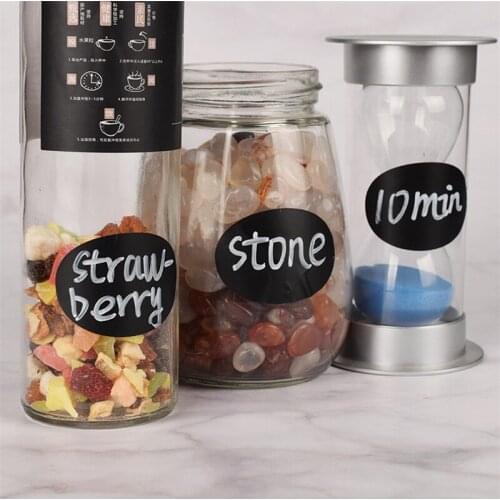 10sheet/60pcs Home Waterproof Chalkboard Kitchen Spice Label Stickers Jam Jar Bottle Tags Blackboard Labels Stickers