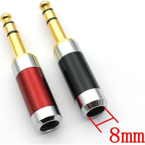 10pcs copper 1/4" 6.35mm jack Male Plug Stereo Jack 6.3mm with 24K Gold Plated Head