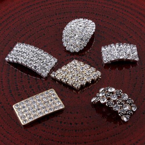 120pcs/lot Rhinestone Button Craft Alloy Flatback Crystal Buttons For Kids Hair Accessories Flower Centers Headband Supplies DIY
