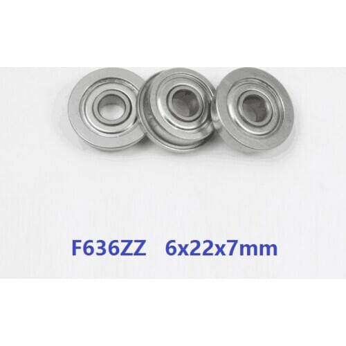 20pcs/50pcs/100pcs F636ZZ F636 Z ZZ F636Z F636-2Z 6x22x7 mm Miniature flange Ball Bearing 6*22*7mm shielded flanged bearing