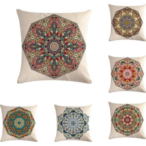 45*45cm Mandala Flower Art Decoration Geometric Pattern Indians Wave Stripe Flower Cushion Cover Throw Sofa Pillow Case ZY837