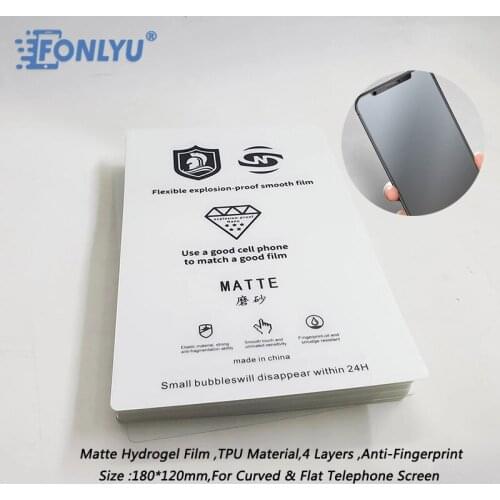 FONLYU Anti Fingerprint Matte Hydrogel Film Phone Sticker For Hydrolic Film Cutting Machine DIY Plotter For Electronic cigarette