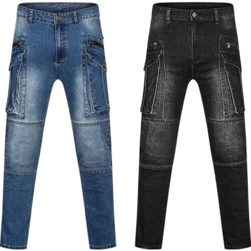 Motorcycle Pants Men New Big pocket Moto Jeans Protective Gear Riding Touring Motorbike Trousers Motocross Pants Moto Pant