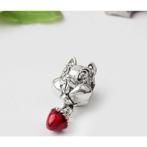 Btuamb New Fashion Silver Color Squirrel Pine Cone Pendants Beads Fit Pandora Bracelets Necklaces For Women DIY Making Jewelry