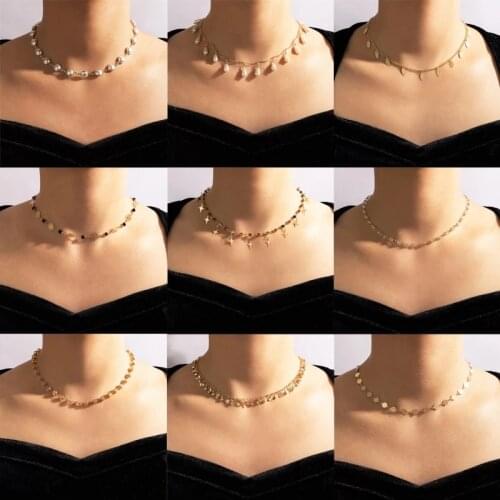 HuangTang Bohemian Pearl Star Choker Necklace for Women Charming Colorful Stone Necklace Chain Handmade Party Jewelry collares