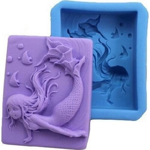 3.1 inch Mermaid Fish Craft Art Mold Silicone Soap Mold Soap DIY Mould Soap Making Chocolate Mold Silicone Soap Making Supplies