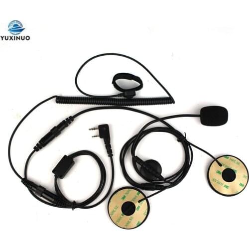Motorcycle Helmet Headset 2 Pin Finger PTT Microphone Headphone For Walkie Talkie Kenwood TK3207 Baofeng UV-5R Puxing Ham Radio