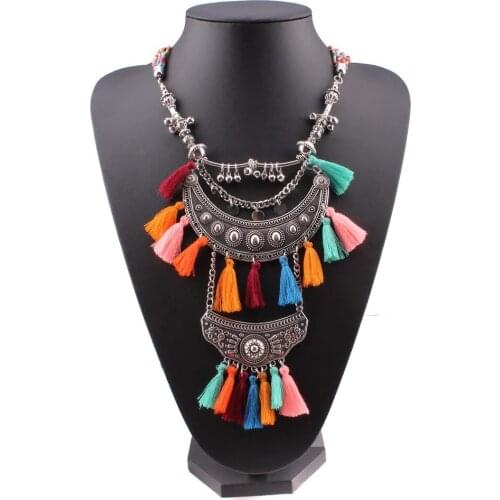 2021 Wholesale New Fashion Bead Chain Necklaces& Pendants Cotton Moon Vintage Statement Chunky Necklace for Women