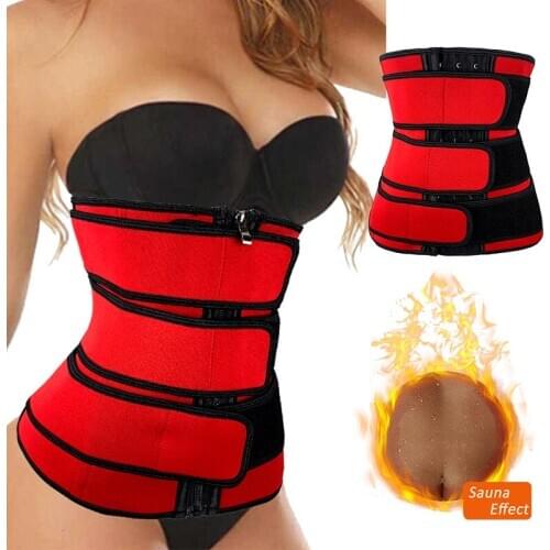 Red Waist Trainer Corset Women Body Shaper Neoprene Sweat Slimming Belt Sheath Reducing Curve Waist Shapers Workout Trimmer