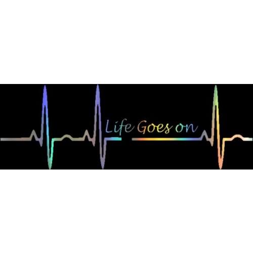 Creative Car Sticker 3D Heart Beat Trackpad Life Goes on Decals Stickers on Car Reflective Motorcycle Car Styling PVC,17cm*5cm