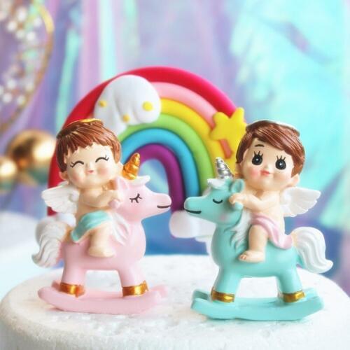 1PC Cute Girl&Boy Birthday Cake Topper Big Rainbow Cupcake Top Flags Decoration Baby Shower Kid Birthday Party Supplies