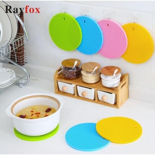 Multi-use Round Heat Resistant Silicone Mat Drink Cup Coasters Non-slip Pot Holder Table Placemat Kitchen Accessories