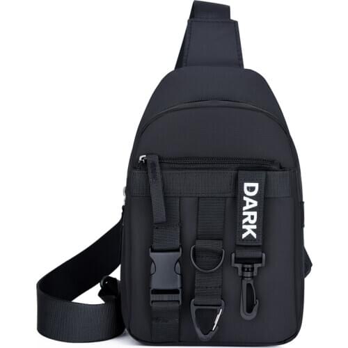 Mens Small Chest Sling Bag Travel Hiking Solid Male Oxford Outdoor Chest Bag