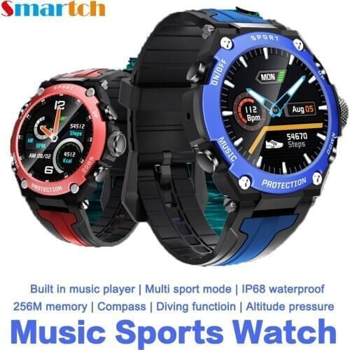 Mens Bluetooth Music Smart Watches DK10 Blood Pressure Measurement Heart Rate Monitor Fitness Tracker For Android IOS Phones