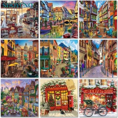 SDOYUNO Acrylic Paint By Numbers Kits On Canvas Scenery DIY Frame 60x75cm Oil Painting By Numbers Landscape Home Decor Wall Art