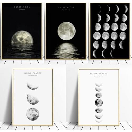 Minimalist Luna Wall Art Moon Phase Canvas Posters and Prints Abstract Painting Nordic Decoration Pictures Modern Home Decor