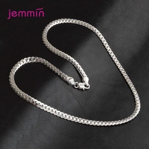 5mm Fashion Chain 925 Sterling Silver Necklace Pendant Women/Men Jewelry Hot Sale Thick Wide Full Side Necklaces Wholesale