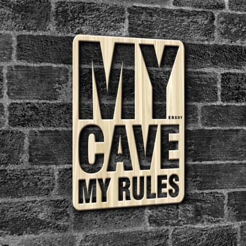 Personalized Custom My Cave My Rules Wood Wall Post-1